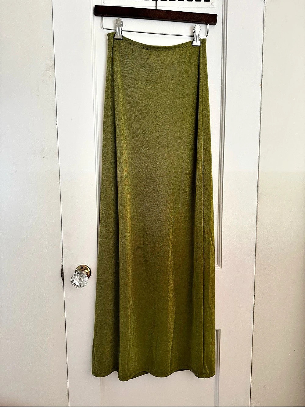 Princess Polly Harriette Maxi Skirt Olive Green Waist 4